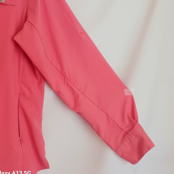 Columbia Women's Pink Vented Long Sleeve Button Down Fishing Shirt Sz L - Picture 7 of 13